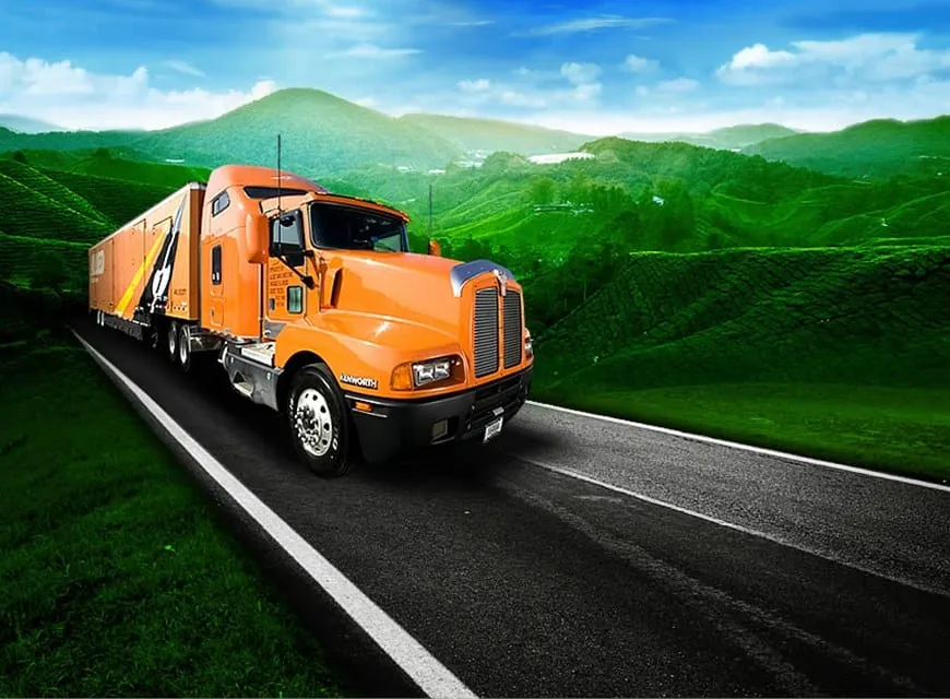 Allied tractor-trailer heading down the highway